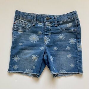 Kids girl flower denim shorts